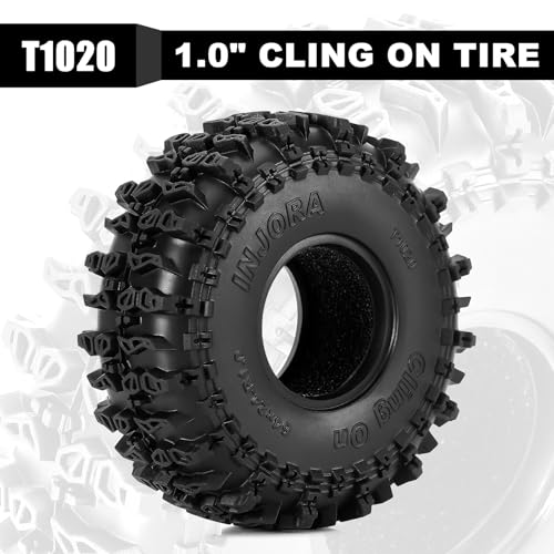 INJORA S5 1.0" Cling On Tires 64 * 24mm for TRX4M SCX24 1/18 1/24 RC