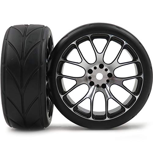 4pcs New RC 1/10 On Road Tires Soft & Alloy Aluminum Rims Hex 12mm