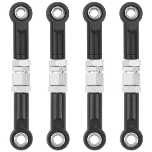 4Pcs ShareGoo Metal Steering Rod Servo Linkages Turnbuckle Compatible with Hyper Go MJX 16207 16208 16209 16210 H16BM H16GT H16DR 1/16 RC Car (Black) - color: Black