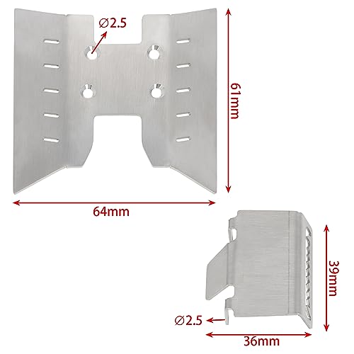 MEUS RACING Stainless Steel Skid Plate Chassis Armor Kit for AXIAL 1/18 UTB18 Capra Crawler Car Upgrades Parts