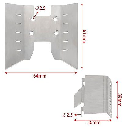 MEUS RACING Stainless Steel Skid Plate Chassis Armor Kit for AXIAL 1/18 UTB18 Capra Crawler Car Upgrades Parts