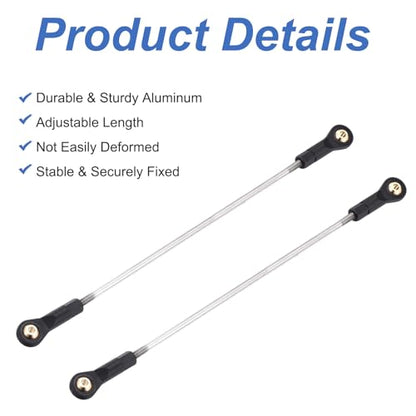 MECCANIXITY 2Pcs Adjustable Turnbuckles Camber Links, 174-184mm Turnbuckle Rod Steering Servo Linkage with M3 Ball Head Rod Ends for RC Car Replace Parts DIY - size: 174-184mm