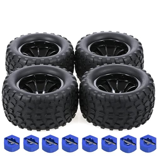 2.8 RC Monster Truck Tires and Wheels 12mm Hex for 1/10 ARRMA Rustler Stampede VXL Hoss 4x4 Redcat Volcano Epx Pro Monster Truck Models(Black)