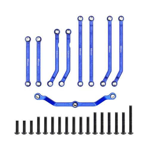 High Clearance Links Set Aluminum Steering Linkage for TRX4M Upgrades Parts 1/18 RC Crawler Car-Titanium - color: Navy Blue