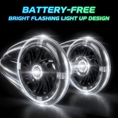 120mm Light Up Scooter Wheels, 2-Pack LED Flashing Replacement Wheels, 85A PU with 608RS Bearings & Spacers for Kids 3-Wheel Kick Scooters (Black) - color: Black