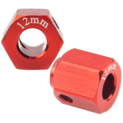 ShareGoo Aluminum RC 12mm Hex Extended Wheel Hex Hub Extension 12mm Offset Spacers Compatible with Traxxas TRX4 TRX6 1/10 RC Crawler (12mm, Red) - color: Red, size: 12mm