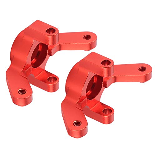 Steering Arm Hub Carrier for REDCAT 1/10 XTE RC Car, Aluminum Alloy Bearing Carrier Steering Knuckle Hub Mount, Durable RC Axle Carrier with Screws and Bearings, Replac (Red) - color: Red