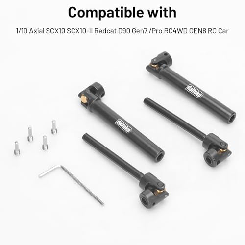 daitoku 2PCS 109-154mm Universal RC Drive Shaft for 1/10 Axial SCX10 SCX10-II Redcat D90 Gen7 /Pro RC4WD GEN8 RC Crawler - size: 109-154mm