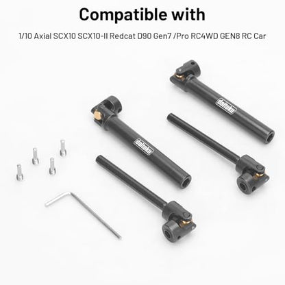 daitoku 2PCS 109-154mm Universal RC Drive Shaft for 1/10 Axial SCX10 SCX10-II Redcat D90 Gen7 /Pro RC4WD GEN8 RC Crawler - size: 109-154mm