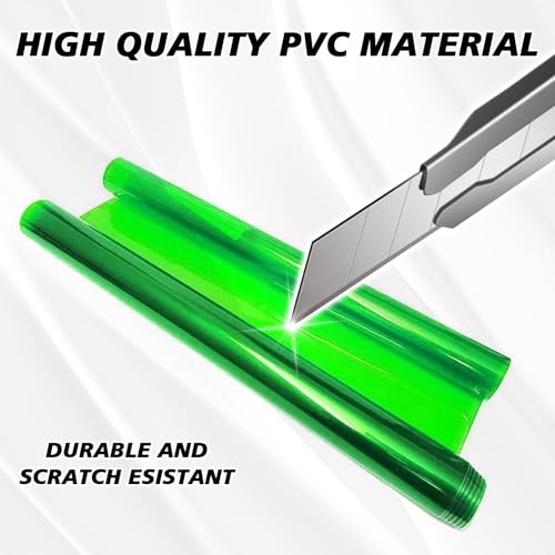 Tint Film for Taillight Headlight Fog Light, 12×48 Inches Vinyl Self-Adhesive Car Tail Light Tape, Brake Light Headlight Cover Protection Film Color Shiny Chameleon Sticker (Green) - color: Green