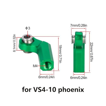 Vanquish RC Steering Link, Aluminum F10 Portal Axles Steering Link for 1/10 RC Crawler VS4-10 Phoenix F10 Upgrades (Black)