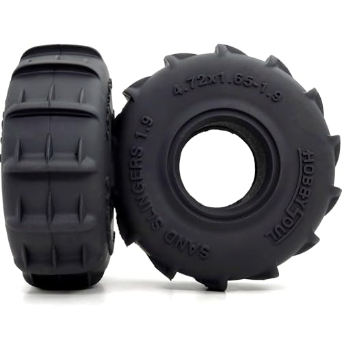 120mm Tall RC Sand Slingers 1.9 Tires 4-Pack for 1/10 TRX4 SCX10 | off-road tires with foam insert, designed for sand and snow terrain, replacement upgrade for 1/10 RC crawler trucks - style: 120mm Tall - 1.9 Sand Slingers tires