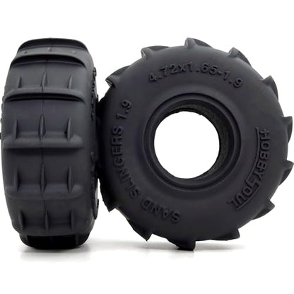 120mm Tall RC Sand Slingers 1.9 Tires 4-Pack for 1/10 TRX4 SCX10 | off-road tires with foam insert, designed for sand and snow terrain, replacement upgrade for 1/10 RC crawler trucks - style: 120mm Tall - 1.9 Sand Slingers tires