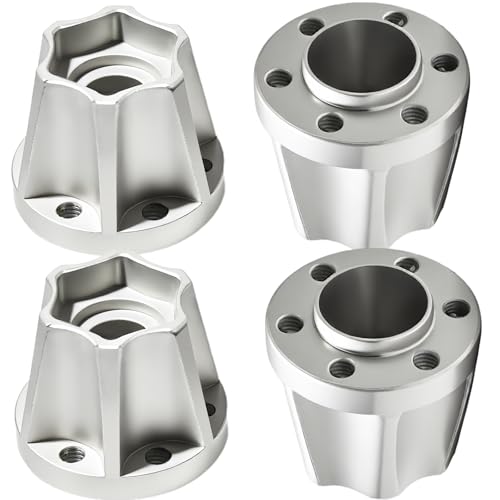 RC 18mm Metal Wheel Hex Hubs Extension Combiner Compatible with 1.9/2.2in Beadlock Wheel Rim Traxxas TRX4 SCX10 Axial Wraith Gen7 Gen8 D90 CC01 1/10 RC Crawler, 4 Pcs - color: Silver, size: 18mm