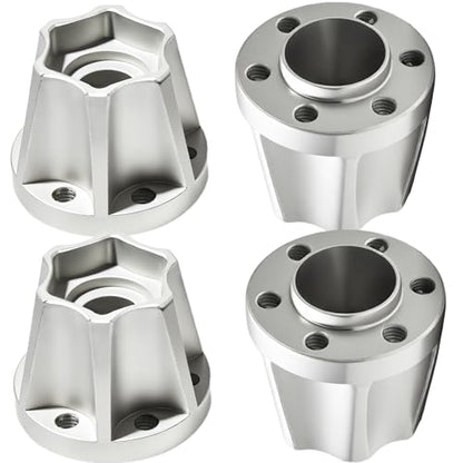 RC 18mm Metal Wheel Hex Hubs Extension Combiner Compatible with 1.9/2.2in Beadlock Wheel Rim Traxxas TRX4 SCX10 Axial Wraith Gen7 Gen8 D90 CC01 1/10 RC Crawler, 4 Pcs - color: Silver, size: 18mm