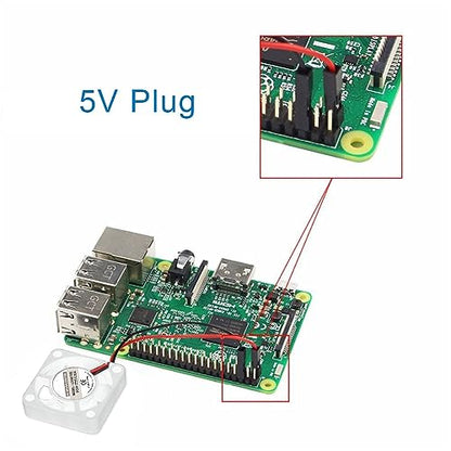 Dorhea 2PCS 30x30x7mm Cooling Fan for Raspberry Pi - 3007 Brushless CPU Fan 3.3V 5V for Pi 4 Model B, 3 B+, 2, 1 B+, RetroFlag NESPI Case - color: Transparent-2pcs