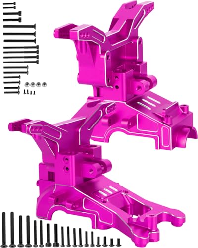 RC Transmission Case Upgrades Part for 1/10 Kraton 4x4 4S V2 BLX,Outcast 4x4 4S V2 BLX,Alloy Aluminium Front Rear Transmission Case Gearbox Case,Pink - color: Pink-front&rear