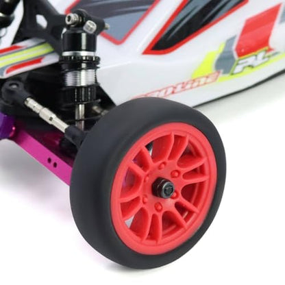 4PCS Finished Flat Running Drift Tires and Wheels 7MM Hexagon for 1/24 Losi Micro B Upgrades and 1/28 Losi Micro T Upgrades(b Red) - color: B Red