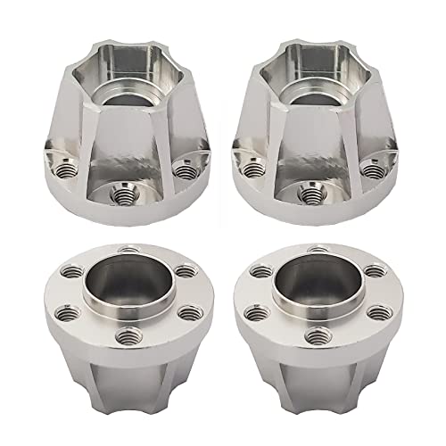 4Pcs Metal RC Wheel Hub Adapter 12mm Hex for 1/10 RC Crawler(S 15mm) | 1.9inch 2.2inch Beadlock Wheel Rim Adapter,15mm Extension Wheel Adapter,Alloy Metal,Silver - size: 15mm
