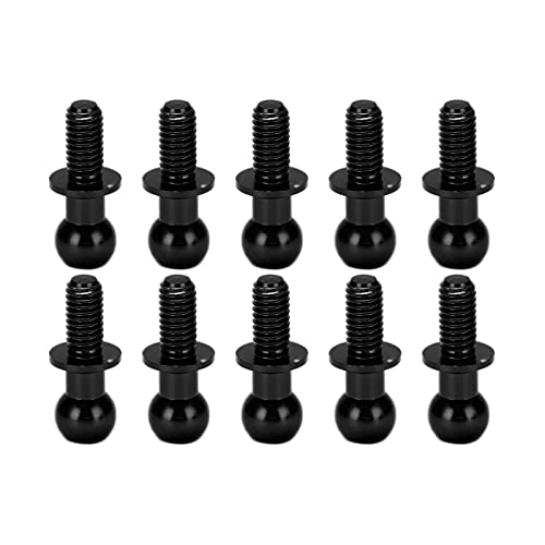Dilwe 10pcs RC Aluminum Alloy Ball Link Track Rod Ball Screw Link Rod Shock Absorber End Compatible with TT01 TT02 RC Car(Black)