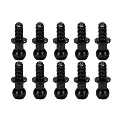 Dilwe 10pcs RC Aluminum Alloy Ball Link Track Rod Ball Screw Link Rod Shock Absorber End Compatible with TT01 TT02 RC Car(Black)