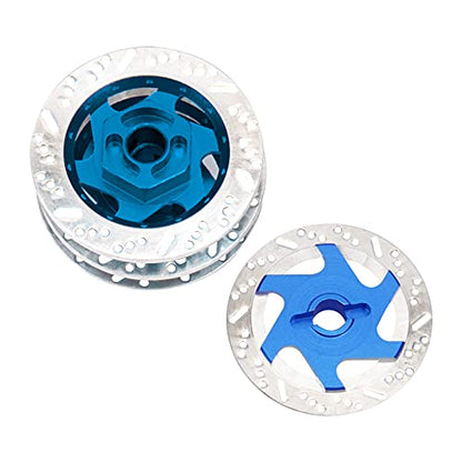 4Pack ShareGoo Metal 12mm Hex Hub Wheel Rim Tires Brake Disc Compatible with Traxxas Tamiya HSP HPI Redcat Racing 1/10 On-Road RC Car (Dark Blue) - color: Dark Blue