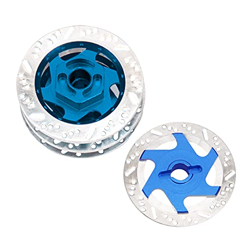 4Pack ShareGoo Metal 12mm Hex Hub Wheel Rim Tires Brake Disc Compatible with Traxxas Tamiya HSP HPI Redcat Racing 1/10 On-Road RC Car (Dark Blue) - color: Dark Blue