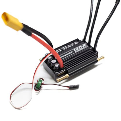 O'Hara 120A 2-6S LiPo ESC Waterproof Brushless Electronic Speed Controller with BEC and XT90 6.0mm Banana Head Connector for RC Boats Model Ship - size: 120A ESC