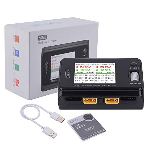 ToolkitRC M6D Dual-Channel 15A x 2 DC Balanced Charger Output 1-6s 250W High Power Density 5mV Small Size Charger