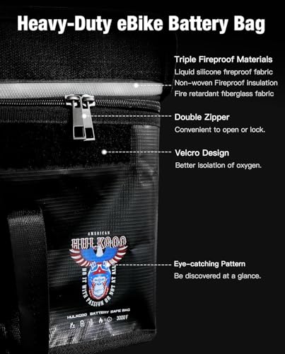 Ebike Battery Bag Fireproof Battery Safe Bag Explosion-Proof Waterproof Lipo Battery Storage Box Lithium Battery Guard Safe Case(19.3 * 4.3 * 7inch), 2-Pack - size: 9.4 * 6 * 8.5 inch