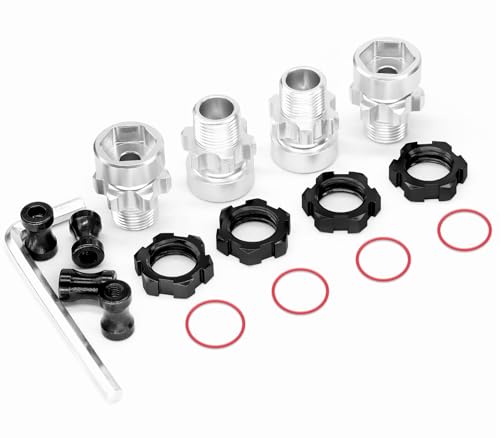 OGRC 12mm to 17mm Wheel Hex Adapter, Hex Extension for Slash Losi RC Car | Aluminum Hub, 10mm Extension, 17mm Wheel Conversion, for Traxxas Losi HPI 1/10 RC Truck Buggy, Black - color: Black