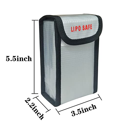 4PCS 90 * 55 * 140mm Lipo Battery Safe Bag Fireproof Charging Bag for RC Lipo Battery Pack Storage Charging Transport, Home Office Travel Lipo Safe Storage Pouch - size: 90x55x140mm (4 pcs)