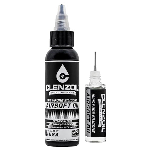 Clenzoil Airsoft & Air Gun Oil - 2 oz Combo, Silicone, 0.5 oz Needle