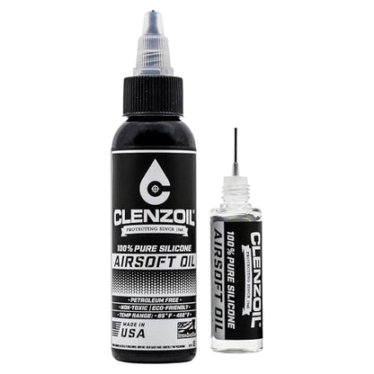Clenzoil Airsoft & Air Gun Oil - 2 oz Combo, Silicone, 0.5 oz Needle