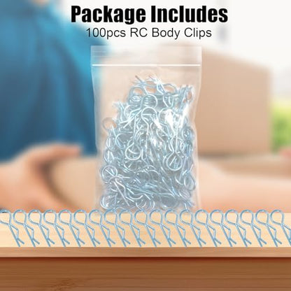 100pcs Universal RC Body Clips Pins - Compatible with Traxxas, Arrma, Redcat, Axial, HPI, HSP, Exceed, Himoto, Losi, RC4WD, Tamiya, Fits 1/8, 1/10, 1/12 Scale RC Cars, Trucks, Crawlers, Buggies - color: Blue