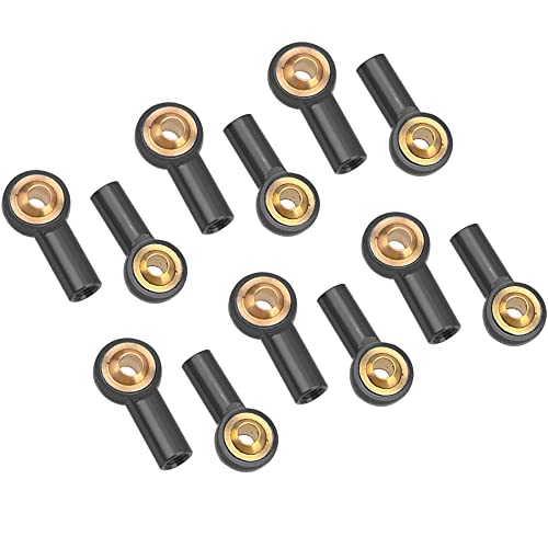 12Pack Vgoohobby Metal M3 Tie Rod End Ball Holder RC Joint Link Ball Head Holder CW Compatible with HSP Traxxas HPI Axial Redcat Racing 1/10 RC Car Truck Buggy Crawler (Black) - color: Black