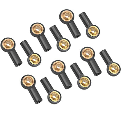 12Pack Vgoohobby Metal M3 Tie Rod End Ball Holder RC Joint Link Ball Head Holder CW Compatible with HSP Traxxas HPI Axial Redcat Racing 1/10 RC Car Truck Buggy Crawler (Black) - color: Black