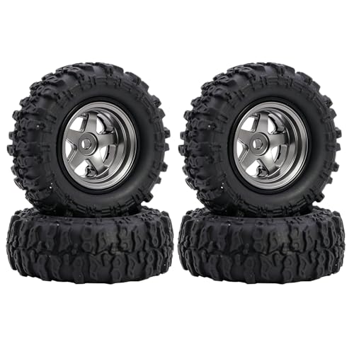 4Pcs 0.7 Inch Soft Rubber Tires with Foam Inserts for 1/30 Scale RC Crawler Axial SCX30 Upgrade Parts Accessories (C 33mm*13mm)