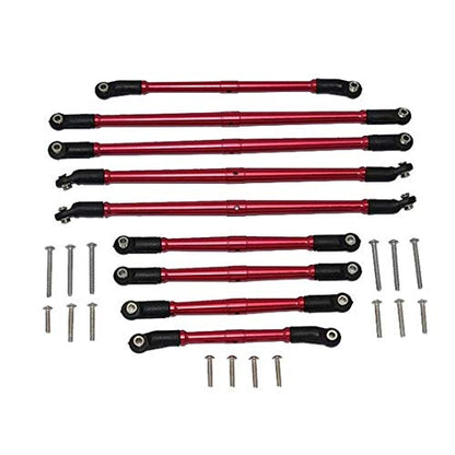 GPM Aluminum Adjustable Tie Rods - Red : Axial 1/10 SCX10 III JT Gladiator