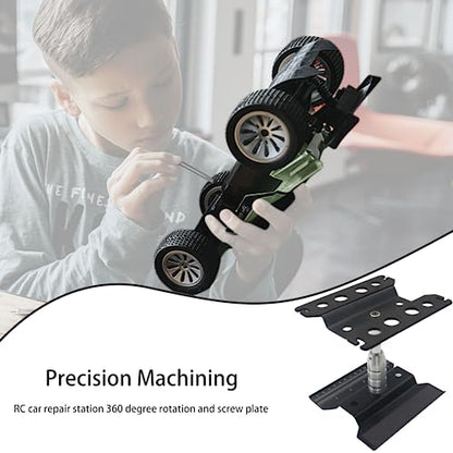 RC Car Stand RC Repair Stand 360 Degree Rotation Lift or Lower for Traxxas Arrma Redcat Axial RC4WD HSP Losi 1/8 1/10 1/12 1/16 Scale RC Crawler Car Truck Buggies (Black) - color: Black