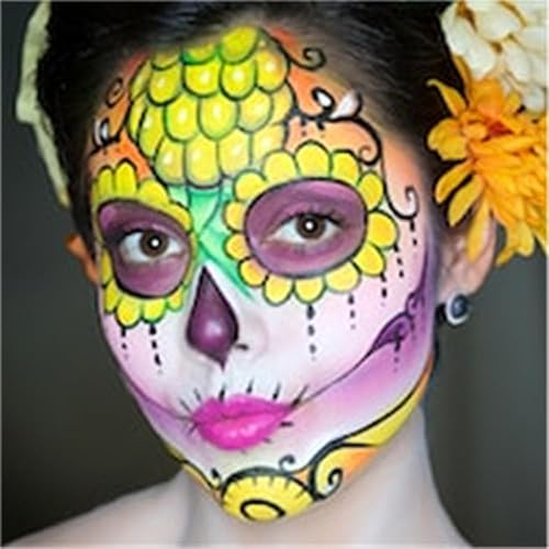 Go Ho Yellow Face Body Paint(2.1 oz),Yellow Makeup Water Based Face Paint and Body Paint for Airbrush Makeup, Special FX, Cosplay, and Halloween Make up - color: Yellow