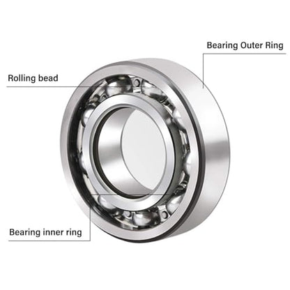 YAMASO 20 Pcs 608 2RS Ball Bearings – Bearing Steel and Double Rubber Sealed Miniature Deep Groove Ball Bearings (8mm x 22mm x 7mm)