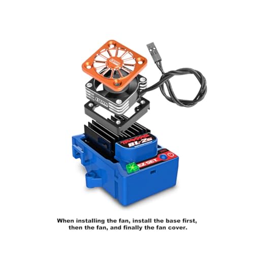 GPM 6061-T6 Alloy Esc High Speed Cooling Fan 28000 RPM (Bl-2S: 3383 and Velineon Vxl-3S: 3355R) for Mini Xrt Vxl 3S-108076-1 (Red) - color: Red