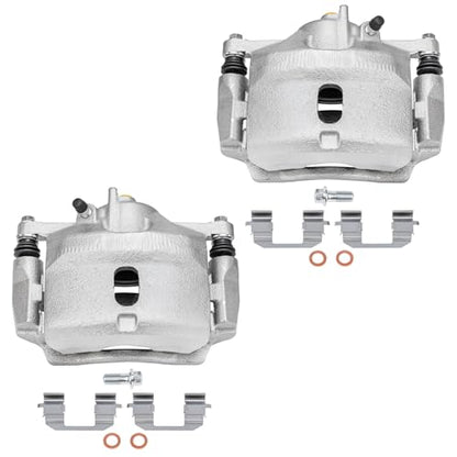 Detroit Axle - 4pc Front Steering Knuckles Kit for 06-11 Honda Civic, 2 | Disc Brake Calipers w/Bracket 2 Steering Knuckles & Wheel Bearing Hubs 2006 2007 2008 2009 2010 2011 Replacement - size: 4BU47731/Kit