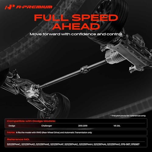 A-Premium 69.17"-70.75" Rear Drive Shaft Assembly Compatible with Dodge | for Challenger 2015-2019, [V6 3.6L, RWD, Auto Trans], Replace# 52123974AJ 52123974AH 52123974AC, Driveshaft Prop Shaft - style: Fit 2015-2019 Challenger 3.6L
