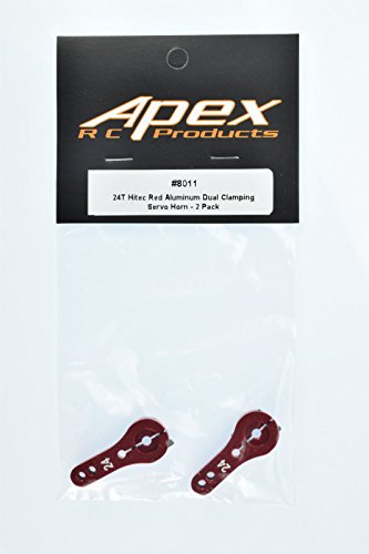 24T for Hitec Red Aluminum Dual Clamping Servo Horn -2 Pack #8011