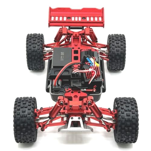 Upgrade Aluminum Alloy Spare Parts Full Set RC Car Accessories Fitting for Hyper Go H16BM H16GT H16DR MJX 1/16 JC16EP Brushless High Speed Trucks (RED,16190 Metal Rear Gearbox Cover) - size: 16190 Metal Rear Gearbox Cover
