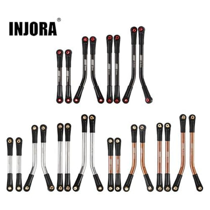 INJORA Steel 4 Links Set for SCX24 C10 JLU Bronco Base Camp 4Runner(Bronze) - color: Bronze