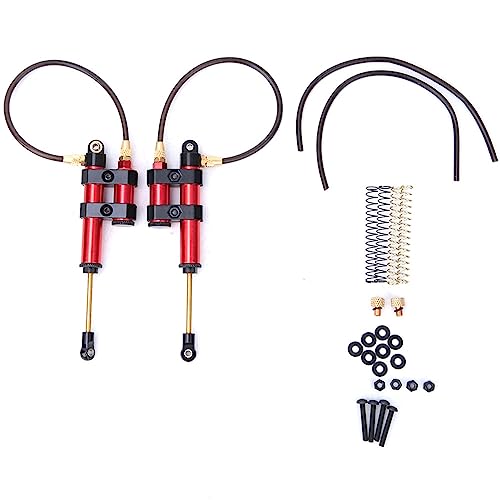 2pcs High Performance Metal RC Shock Absorber with Spring Kit Upgrade Parts for SCX10 D90 1/10 Scale RC Car Blue Red Titanium Color Options 100mm 110mm Length (100m) - color: Red, size: 100m