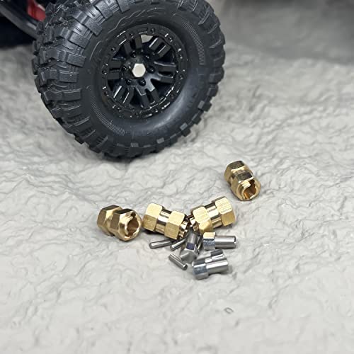 Brass Wheel Hex Hub 10mm(+6mm) Extenders Adaptor Set for 1/18 TRX4M Redcat Ascent18 Upgrade Parts RC Crawler Car
